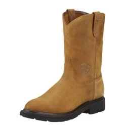 Ariat Boots: Men's 10004986 Sierra Brown Slip-Resistant Wellington Work Boots -Boots Hub Shop 10004986 3 4