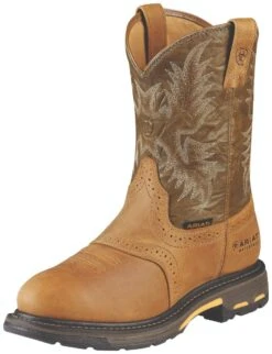 Ariat Boots: Men's Composite Toe 10008635 Waterproof Workhog Pull-On Cowboy Boots -Boots Hub Shop 10008635 3 4 front