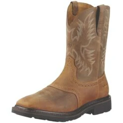 Ariat Boots: Men's Brown 10010134 Steel Toe Heat-Resistant EH Cowboy Boots -Boots Hub Shop 10010134 3 4 front