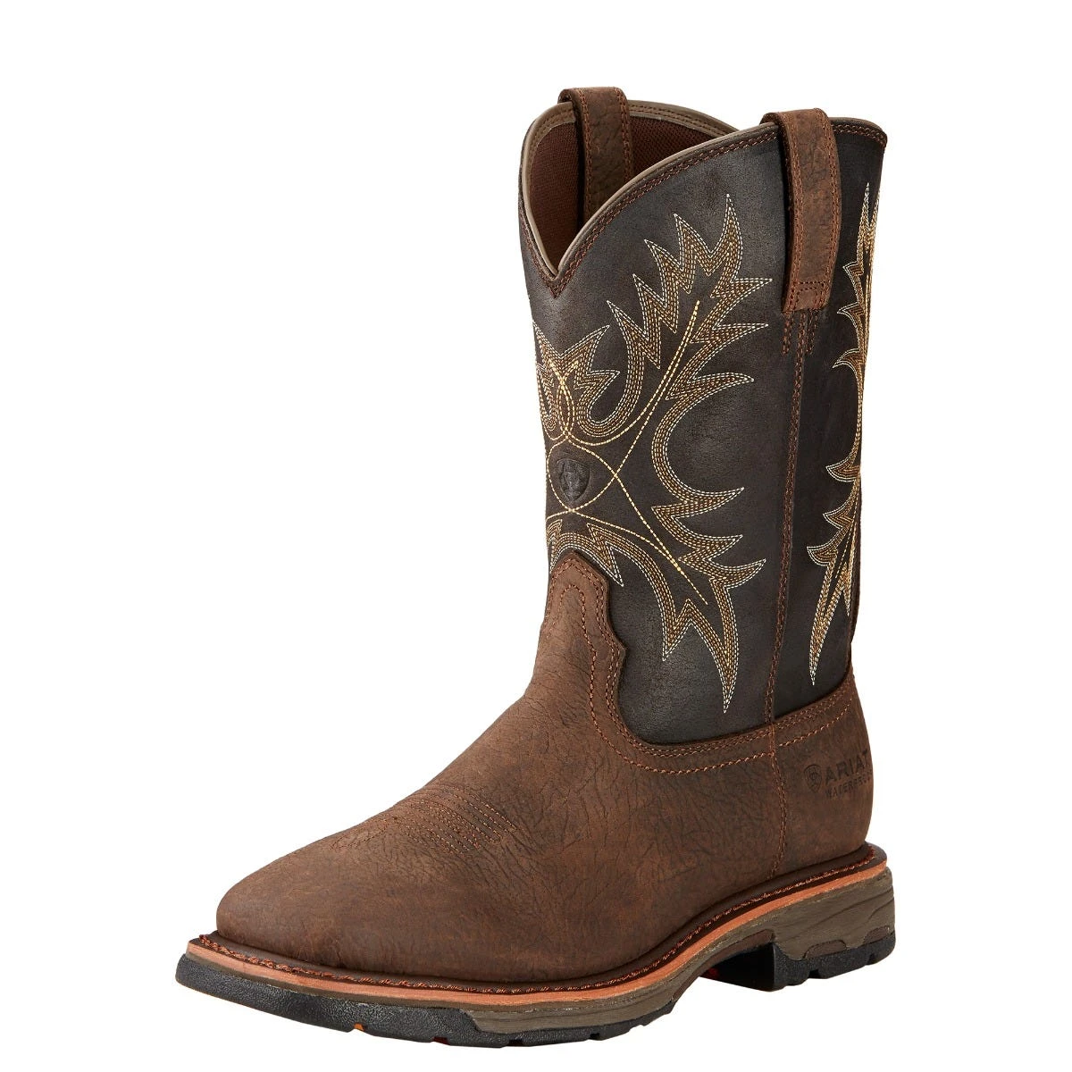 Ariat Boots: Men's 10017436 Brown WorkHog Wide H20 11" Waterproof Pull On Work Boots 1 Ariat Boots: Men's 10017436 Brown WorkHog Wide H20 11" Waterproof Pull On Work Boots
