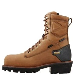 Ariat Boots: Men's 10018567 Oily Distressed Brown Powerline 8" 400G Waterproof Composite Toe Work Boot 7 Ariat Boots: Men's 10018567 Oily Distressed Brown Powerline 8" 400G Waterproof Composite Toe Work Boot -Boots Hub Shop 10018567 side 1