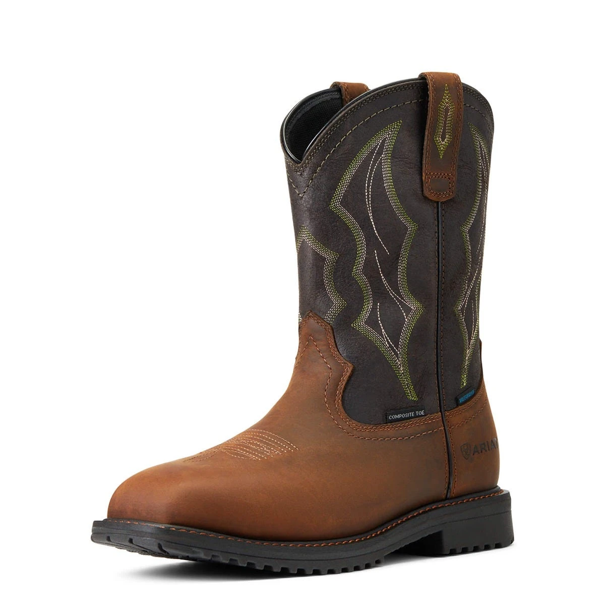Ariat Boots: Men's 10034156 Destressed Brown Black Composite Toe H20 Western Work Boot 1 Ariat Boots: Men's 10034156 Destressed Brown Black Composite Toe H20 Western Work Boot