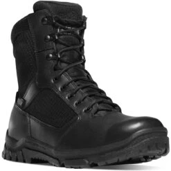 Danner Boots: Men's 23824 Black 8" Side-Zip Lookout Boots -Boots Hub Shop 23824