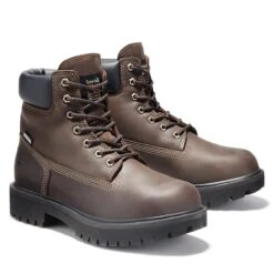 Timberland PRO Boots: Men's 38021 Brown Waterproof EH 6" Steel Toe Boots -Boots Hub Shop 38021 3edit