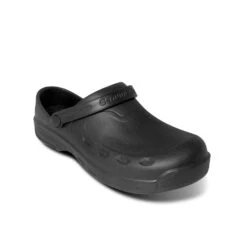 Genuine Grip Shoes: Men's 3900 Black Open Back Slip Resistant Clog -Boots Hub Shop 3900 3 2 1