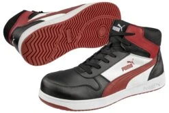 Puma Shoes: Men's 630055 Black White Red Composite Toe Mid EH Frontcourt Heritage Work Shoe -Boots Hub Shop 630050 frontcourt blk wht red mid pairoaftyyit3xj78 1