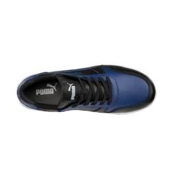 Puma Shoes: Men's 640275 Black Blue Composite Toe Low Frontcourt Heritage Work Shoe -Boots Hub Shop 640275 frontcourt blue blk low top webedit