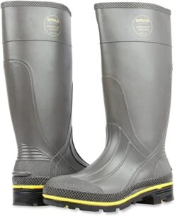 Servus Boots: Men's 75101 Gray Black Steel Toe Waterproof PVC 15IN Boot