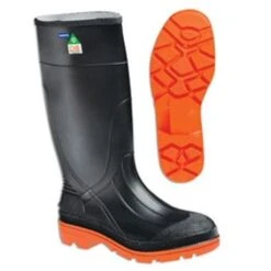 Servus Boots: Men's 75145C Black Orange Steel Toe Waterproof PVC 15IN Boot -Boots Hub Shop 75145c