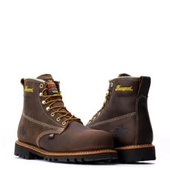 Thorogood Boots: Men's 814 4514 Brown Soft Toe USA Made American Heritage Waterproof Insulated Crazyhorse Work Boot -Boots Hub Shop 804 4514 3edit 1