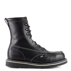 Thorogood Boots: Men's 804 6208 Black Steel Toe 8" American Heritage Midnight Series Work Boot -Boots Hub Shop 804 6208 2updated
