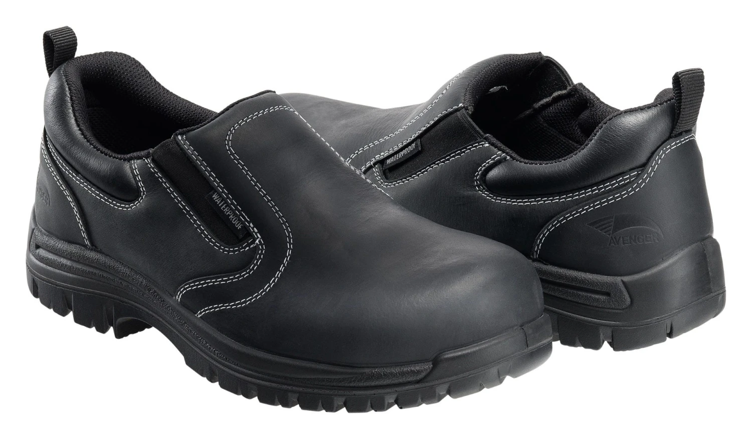 Avenger Shoe: Men's A7109 Foreman Black Composite Toe Waterproof Slip On Shoe 3 Avenger Shoe: Men's A7109 Foreman Black Composite Toe Waterproof Slip On Shoe - Image 3