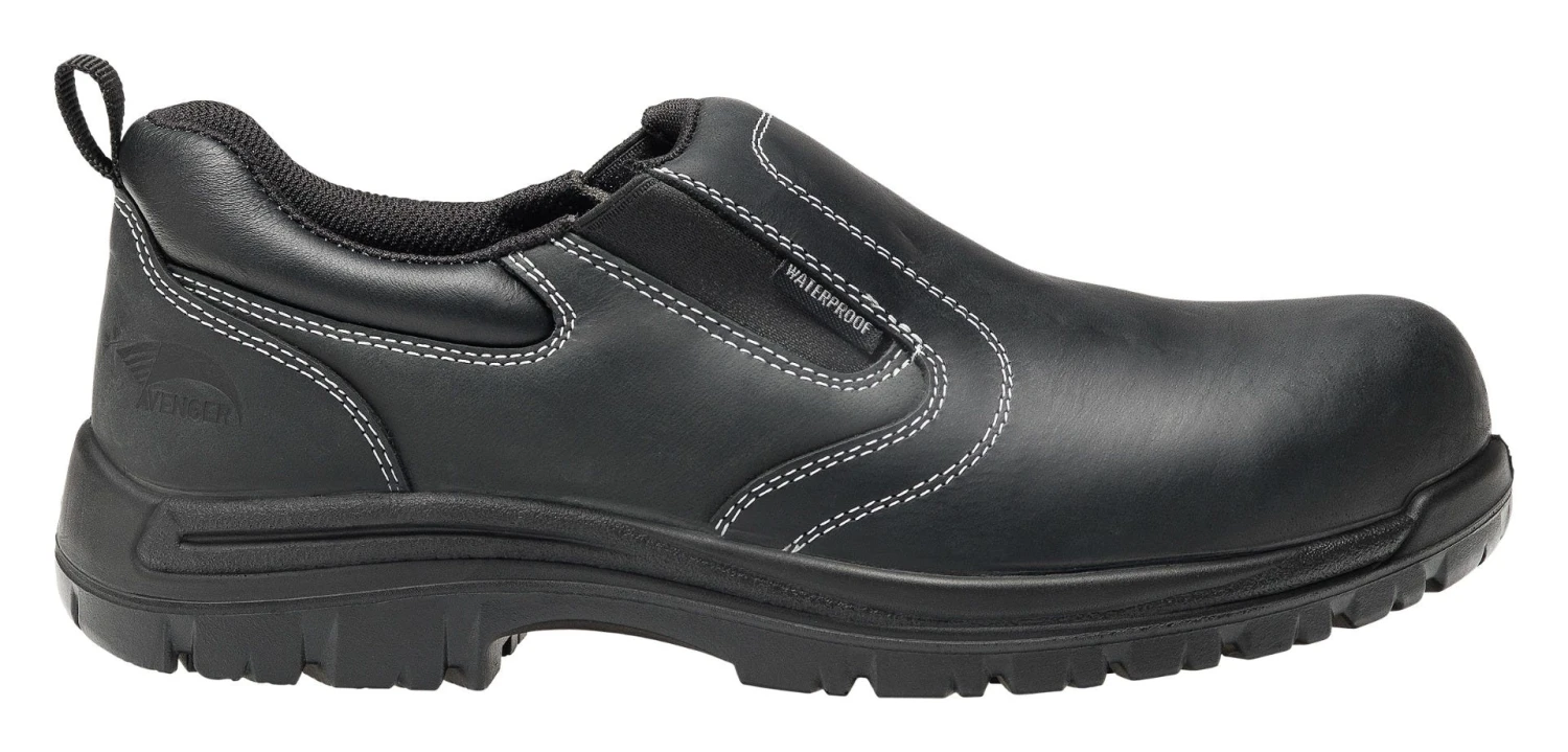 Avenger Shoe: Men's A7109 Foreman Black Composite Toe Waterproof Slip On Shoe 4 Avenger Shoe: Men's A7109 Foreman Black Composite Toe Waterproof Slip On Shoe - Image 4