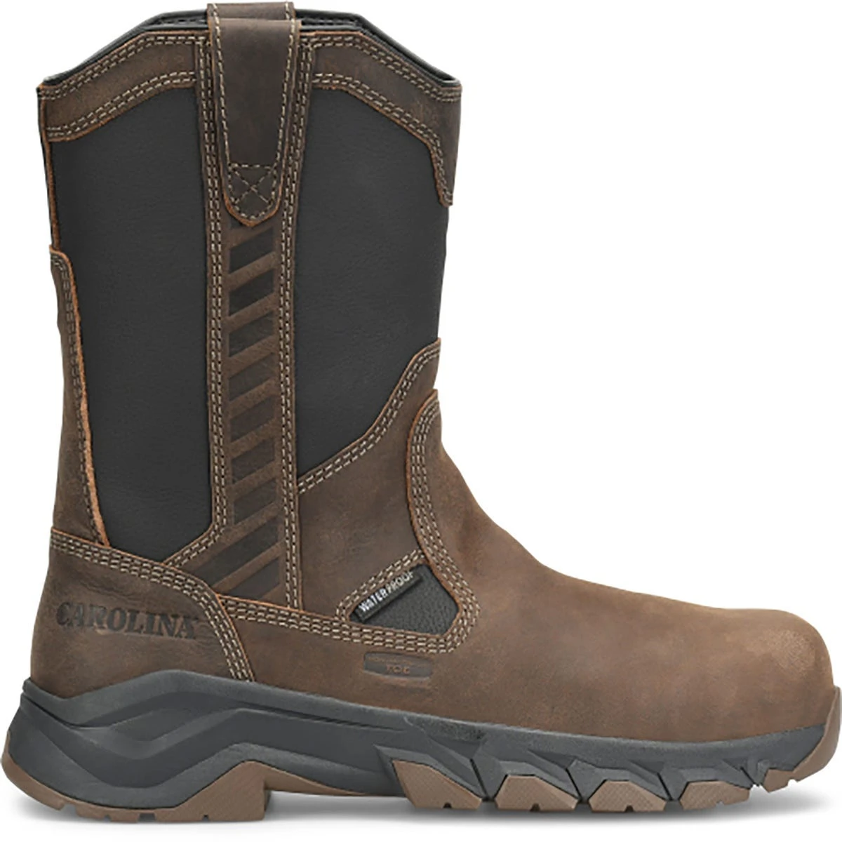 Carolina Boots: Men's CA5557 Brown Composite Toe Subframe 10" Pull On Wellington Waterproof Work Boot 2 Carolina Boots: Men's CA5557 Brown Composite Toe Subframe 10" Pull On Wellington Waterproof Work Boot - Image 2