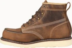 Carolina Boots: Men’s CA7011 Old Town Folklore AMP USA 6” Domestic Moc Toe Wedge Work Boot -Boots Hub Shop ca7011 500xauto instep