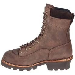 Carolina Boots: Men's Brown 8 Inch Waterproof CA7022 Logger Boots -Boots Hub Shop ca7021st carolinai 01 1