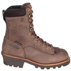 Carolina Boots: Men's Brown 8 Inch Waterproof CA7022 Logger Boots -Boots Hub Shop ca7021st carolinao 01 1
