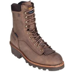 Carolina Boots: Men's Brown 8 Inch Waterproof CA7022 Logger Boots -Boots Hub Shop ca7021st carolinap 01 1