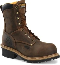 Carolina Boots: Men's CA9853 Brown Poplar 8” Composite Toe Logger Boot