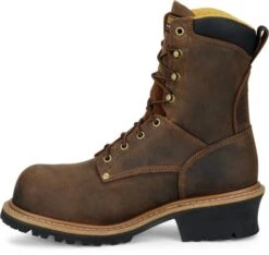 Carolina Boots: Men's CA9853 Brown Poplar 8” Composite Toe Logger Boot -Boots Hub Shop ca9853 500xauto instep