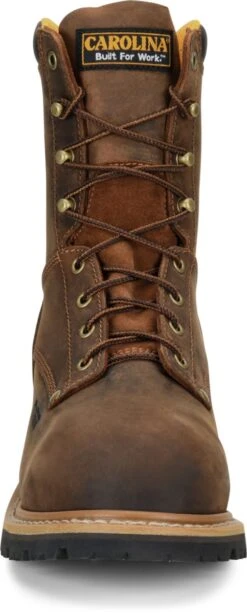 Carolina Boots: Men's CA9853 Brown Poplar 8” Composite Toe Logger Boot -Boots Hub Shop ca9853 500xauto toe