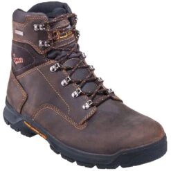 Danner Boots: Men's 12433 Waterproof EH Brown 6-Inch Slip-Resistant Boots -Boots Hub Shop danner 12433 p 01