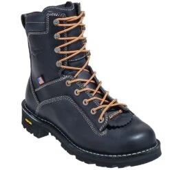 Danner Boots: Men's 17309 Black EH USA-Made Waterproof 8 Inch Quarry Work Boots -Boots Hub Shop danner 17309 p 01