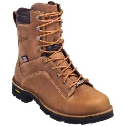 Danner Boots: Men's 17315 EH Brown Waterproof USA-Made Quarry Boots -Boots Hub Shop danner 17315 p 01