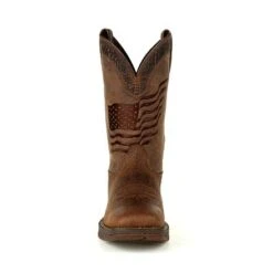Durango Boots: Men's DDB0314 Brown Rebel Distressed Flag Pull On Square Toe Western Boot 11 Durango Boots: Men's DDB0314 Brown Rebel Distressed Flag Pull On Square Toe Western Boot -Boots Hub Shop ddb0314 front