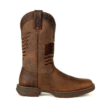 Durango Boots: Men's DDB0314 Brown Rebel Distressed Flag Pull On Square Toe Western Boot 1 Durango Boots: Men's DDB0314 Brown Rebel Distressed Flag Pull On Square Toe Western Boot