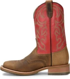 Double H Boots: Men's DH3556 Red Leather USA-Made 11-Inch Cowboy Boots -Boots Hub Shop dh3556 500xauto instep