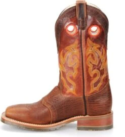 Double H Boots: Men's DH4400 Brown 12" Mickey ICE Roper Domestic Wide Square Toe Cowboy Boot -Boots Hub Shop dh4400 500xauto instep