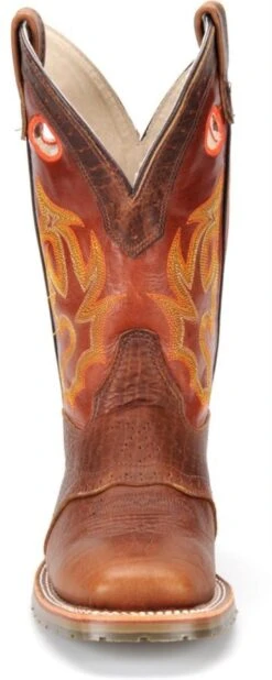 Double H Boots: Men's DH4400 Brown 12" Mickey ICE Roper Domestic Wide Square Toe Cowboy Boot -Boots Hub Shop dh4400 500xauto toe