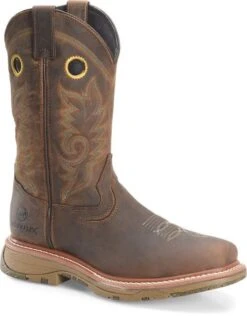 Double H Boots: Men's DH5241 Brown Square Composite Toe 12" Elijah Workflex MAX Cowboy Boot