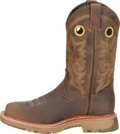 Double H Boots: Men's DH5241 Brown Square Composite Toe 12" Elijah Workflex MAX Cowboy Boot -Boots Hub Shop dh5241 500xauto instep