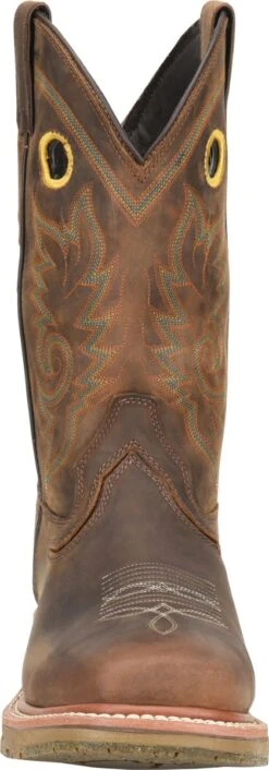 Double H Boots: Men's DH5241 Brown Square Composite Toe 12" Elijah Workflex MAX Cowboy Boot -Boots Hub Shop dh5241 500xauto toe