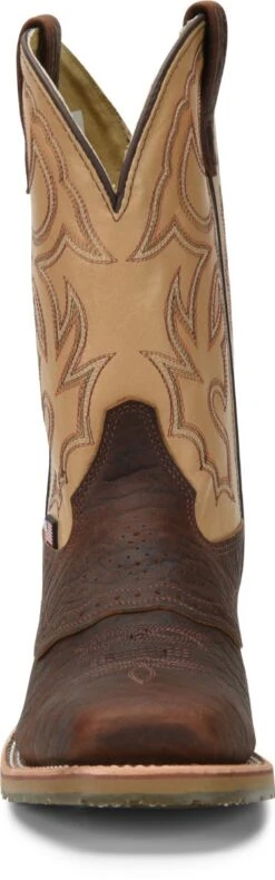 Double H Boots: Men's DH5305 Brown Square Steel Toe Graham 11" ICE Roper Cowboy Boot -Boots Hub Shop dh5305 500xauto toe