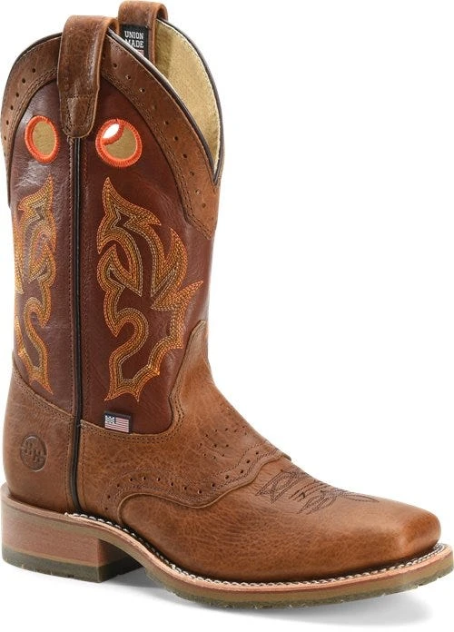 Double H Boots: Men's DH5400 Brown Square Steel Toe ICE Roper 13" Pull On Cowboy Boot 1 Double H Boots: Men's DH5400 Brown Square Steel Toe ICE Roper 13" Pull On Cowboy Boot