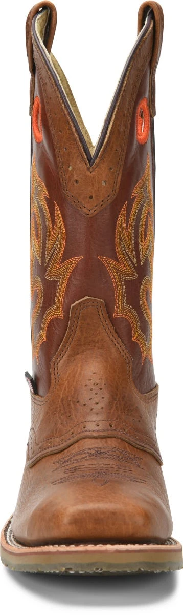 Double H Boots: Men's DH5400 Brown Square Steel Toe ICE Roper 13" Pull On Cowboy Boot 5 Double H Boots: Men's DH5400 Brown Square Steel Toe ICE Roper 13" Pull On Cowboy Boot - Image 5