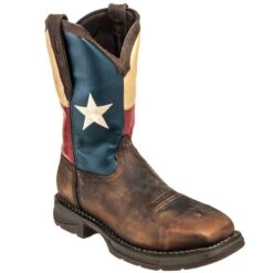 Durango Boots: Men's Steel Toe DB021 EH Texas Flag Cowboy Boots -Boots Hub Shop durango db 021 p 01