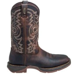 Durango Boots: Men's Brown Rebel DB4443 Leather Square Toe Cowboy Boots -Boots Hub Shop durango db4443 o 01