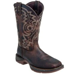 Durango Boots: Men's Brown Rebel DB4443 Leather Square Toe Cowboy Boots -Boots Hub Shop durango db4443 p 01