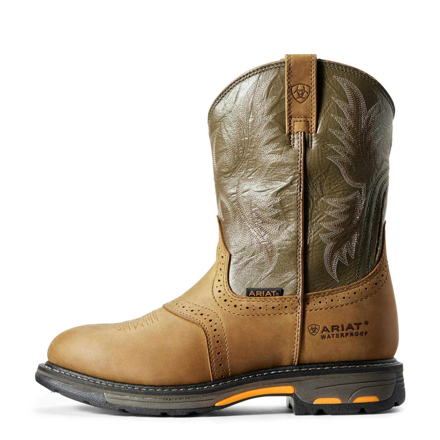Ariat Boots: Men's 10008633 Waterproof Brown Pull-On Workhog Cowboy Boots 4 Ariat Boots: Men's 10008633 Waterproof Brown Pull-On Workhog Cowboy Boots - Image 4