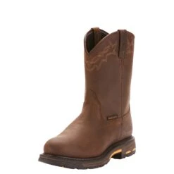 Ariat Boots: Men's 10001198 Brown Waterproof Workhog Boots -Boots Hub Shop f18 mns workhog pullon wp simmons 10001198 front