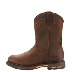 Ariat Boots: Men's 10001198 Brown Waterproof Workhog Boots -Boots Hub Shop f18 mns workhog pullon wp simmons 10001198 side