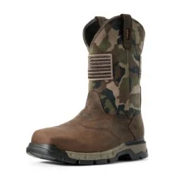 Ariat Boots: Men's 10029518 Dark Brown Camo Rebar Flex Patriot Waterproof Composite Toe Work Boot -Boots Hub Shop f19 mns work couto 10029518 3 4 front