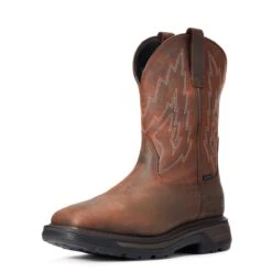 Ariat Boots: Men's 10033991 Dark Brown Big Rig Waterproof Work Boot -Boots Hub Shop f20 mns work 10033991 3 4 front