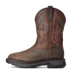 Ariat Boots: Men's 10033991 Dark Brown Big Rig Waterproof Work Boot -Boots Hub Shop f20 mns work 10033991 side