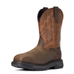 Ariat Boots: Men's 10033993 Dark Brown Big Rig Waterproof Composite Toe Work Boot -Boots Hub Shop f20 mns work 10033993 3 4 front