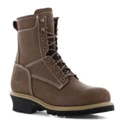 Frye Boots: Men's FR40202 Steel Toe Dark Brown 8" Waterproof Logger Work Boot
